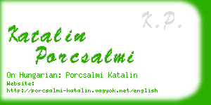 katalin porcsalmi business card